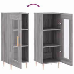 vidaXL Sideboard Storage Cabinet Cupboard Side Cabinet Black Engineered Wood - grey sonoma - Additional view 8