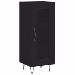 vidaXL Sideboard Storage Cabinet Cupboard Side Cabinet White Engineered Wood - black