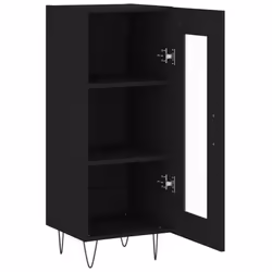 vidaXL Sideboard Storage Cabinet Cupboard Side Cabinet White Engineered Wood - black - Additional view 5