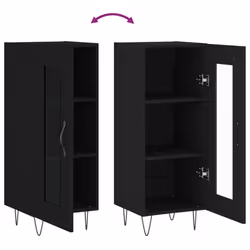 vidaXL Sideboard Storage Cabinet Cupboard Side Cabinet White Engineered Wood - black - Additional view 8