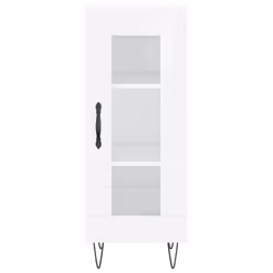 vidaXL Sideboard Storage Cabinet Cupboard Side Cabinet White Engineered Wood - high gloss white - Additional view 4