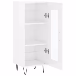 vidaXL Sideboard Storage Cabinet Cupboard Side Cabinet White Engineered Wood - high gloss white - Additional view 5