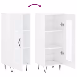 vidaXL Sideboard Storage Cabinet Cupboard Side Cabinet White Engineered Wood - high gloss white - Additional view 8