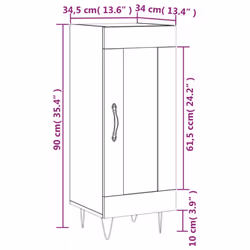 vidaXL Sideboard Storage Cabinet Cupboard Side Cabinet White Engineered Wood - grey sonoma - Additional view 3