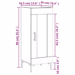 vidaXL Sideboard Storage Cabinet Cupboard Side Cabinet White Engineered Wood - grey sonoma - Additional view 3