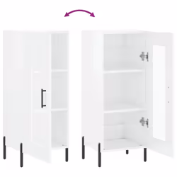 vidaXL Sideboard Storage Cabinet Cupboard Side Cabinet White Engineered Wood - high gloss white - Additional view 8