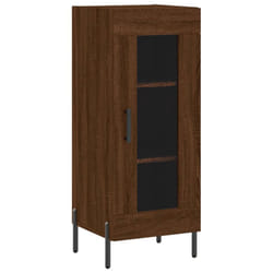 vidaXL Sideboard Storage Cabinet Cupboard Side Cabinet White Engineered Wood - brown oak