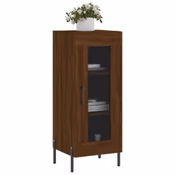 vidaXL Sideboard Storage Cabinet Cupboard Side Cabinet White Engineered Wood - brown oak