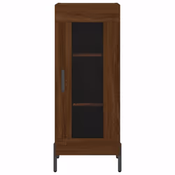 vidaXL Sideboard Storage Cabinet Cupboard Side Cabinet White Engineered Wood - brown oak - Additional view 4