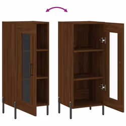vidaXL Sideboard Storage Cabinet Cupboard Side Cabinet White Engineered Wood - brown oak - Additional view 8