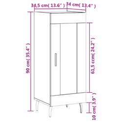 vidaXL Sideboard Storage Cabinet Cupboard Side Cabinet White Engineered Wood - concrete grey - Additional view 3