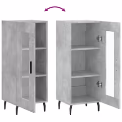 vidaXL Sideboard Storage Cabinet Cupboard Side Cabinet White Engineered Wood - concrete grey - Additional view 8