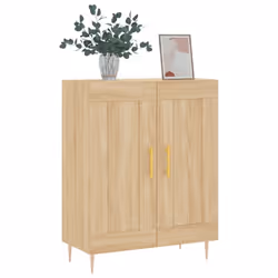 vidaXL Sideboard Storage Cabinet Cupboard High Gloss White Engineered Wood - sonoma oak - Additional view 2