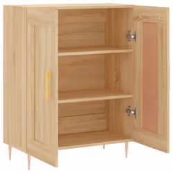 vidaXL Sideboard Storage Cabinet Cupboard High Gloss White Engineered Wood - sonoma oak - Additional view 5