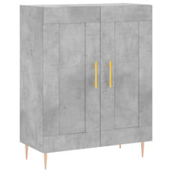 vidaXL Sideboard Storage Cabinet Cupboard High Gloss White Engineered Wood - concrete grey