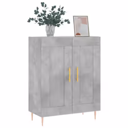 vidaXL Sideboard Storage Cabinet Cupboard High Gloss White Engineered Wood - concrete grey