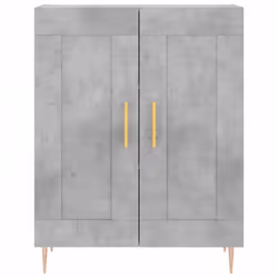 vidaXL Sideboard Storage Cabinet Cupboard High Gloss White Engineered Wood - concrete grey - Additional view 4