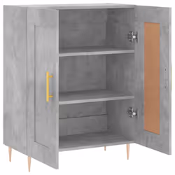 vidaXL Sideboard Storage Cabinet Cupboard High Gloss White Engineered Wood - concrete grey - Additional view 5