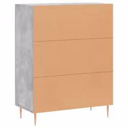 vidaXL Sideboard Storage Cabinet Cupboard High Gloss White Engineered Wood - concrete grey - Additional view 7