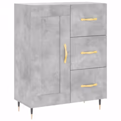 vidaXL Sideboard Storage Side Cabinet Cupboard Smoked Oak Engineered Wood - concrete grey