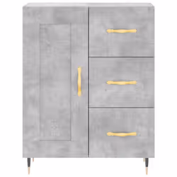 vidaXL Sideboard Storage Side Cabinet Cupboard Smoked Oak Engineered Wood - concrete grey - Additional view 4