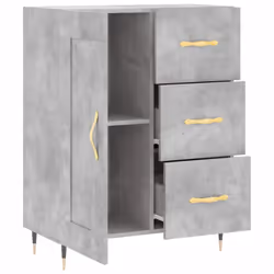 vidaXL Sideboard Storage Side Cabinet Cupboard Smoked Oak Engineered Wood - concrete grey - Additional view 5