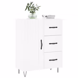 vidaXL Sideboard Storage Cabinet Side Cabinet Cupboard Black Engineered Wood - white