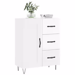 vidaXL Sideboard Storage Cabinet Side Cabinet Cupboard Black Engineered Wood - high gloss white - Additional view 2