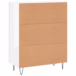 vidaXL Sideboard Storage Cabinet Side Cabinet Cupboard Black Engineered Wood - high gloss white - Additional view 7