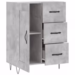 vidaXL Sideboard Storage Cabinet Side Cabinet Cupboard Black Engineered Wood - concrete grey - Additional view 5