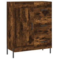 vidaXL Sideboard Storage Cabinet Cupboard Side Cabinet Brown Oak Engineered Wood - smoked oak