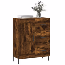 vidaXL Sideboard Storage Cabinet Cupboard Side Cabinet Brown Oak Engineered Wood - smoked oak
