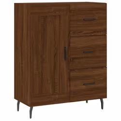 vidaXL Sideboard Storage Cabinet Side Cabinet Cupboard White Engineered Wood - brown oak