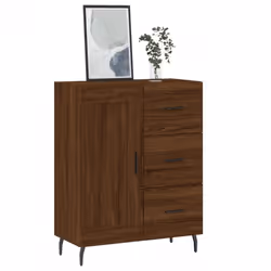 vidaXL Sideboard Storage Cabinet Side Cabinet Cupboard White Engineered Wood - brown oak