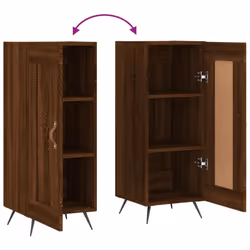 vidaXL Sideboard Storage Cabinet Side Cabinet Cupboard White Engineered Wood - brown oak - Additional view 8