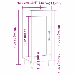 vidaXL Sideboard Storage Cabinet Side Cabinet Cupboard White Engineered Wood - smoked oak