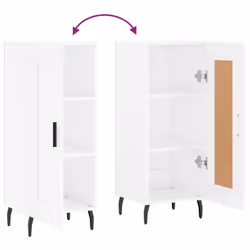 vidaXL Sideboard Storage Cabinet Side Cabinet Cupboard White Engineered Wood - high gloss white - Additional view 8