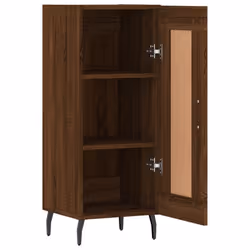vidaXL Sideboard Storage Cabinet Side Cabinet Cupboard White Engineered Wood - brown oak - Additional view 5