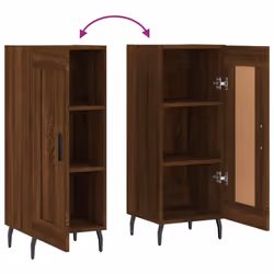 vidaXL Sideboard Storage Cabinet Side Cabinet Cupboard White Engineered Wood - brown oak - Additional view 8