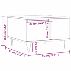 vidaXL Coffee Table Side Table Sofa Couch Tea Table White Engineered Wood - black - Additional view 10