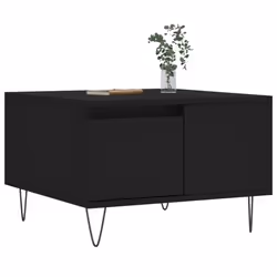 vidaXL Coffee Table Side Table Sofa Couch Tea Table White Engineered Wood - black
