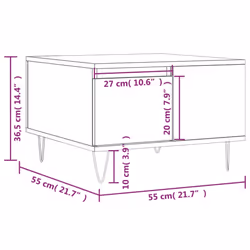vidaXL Coffee Table Side Table Sofa Couch Tea Table White Engineered Wood - sonoma oak - Additional view 10