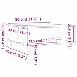 vidaXL Coffee Table Side Table Sofa Couch Table Sonoma Oak Engineered Wood - sonoma oak - Additional view 8