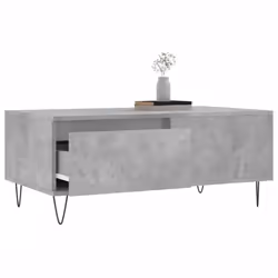 vidaXL Coffee Table Side Table Sofa Couch Table Brown Oak Engineered Wood - concrete grey
