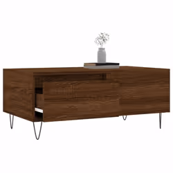 vidaXL Coffee Table Side Table Sofa Couch Table Brown Oak Engineered Wood - brown oak