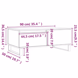 vidaXL Coffee Table Side Table Sofa Couch Table Concrete Grey Engineered Wood - brown oak - Additional view 10