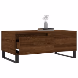 vidaXL Coffee Table Side Table Sofa Couch Table Concrete Grey Engineered Wood - brown oak