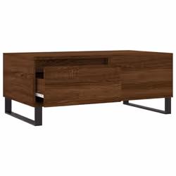 vidaXL Coffee Table Side Table Sofa Couch Table Concrete Grey Engineered Wood - brown oak - Additional view 5
