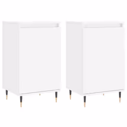 vidaXL Sideboard Storage Cabinet Cupboard Side Cabinet White Engineered Wood - white, 2 pcs