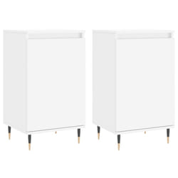 vidaXL Sideboard Storage Cabinet Cupboard Side Cabinet White Engineered Wood - white, 2 pcs